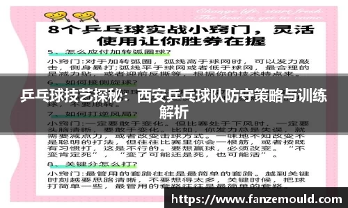 乒乓球技艺探秘：西安乒乓球队防守策略与训练解析